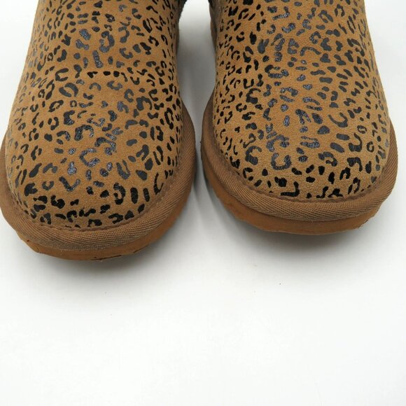 EMU Ridge Australia Boots Size 8 Leopard Print Ankle Boots Fleece Lining - Picture 5 of 10